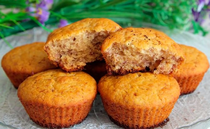 Банановые пп-маффины на рисовой муке
