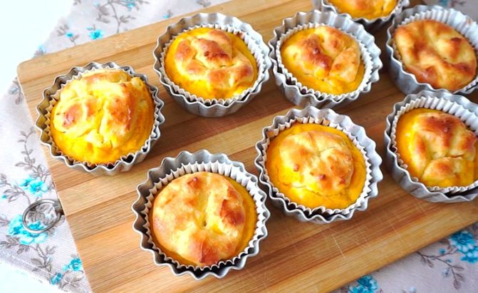 Кексы из творога с тыквой без сахара