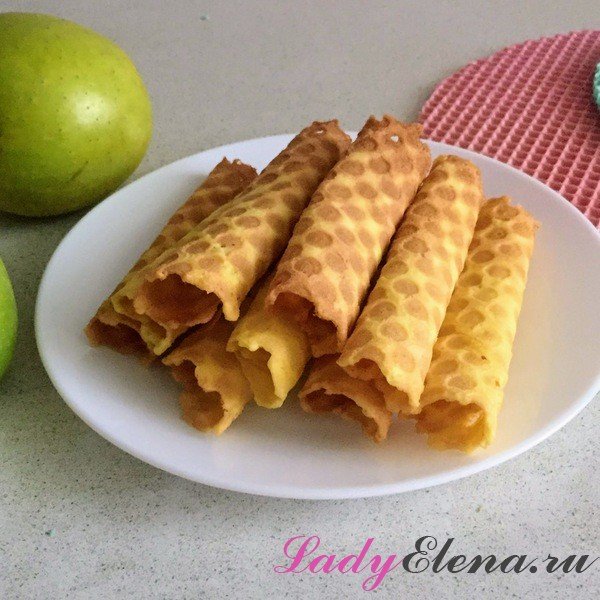 Трубочки в электровафельнице фото-рецепт